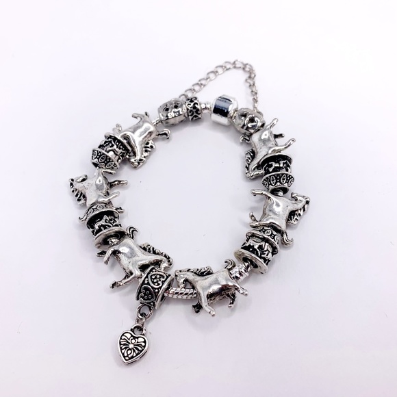 Bling In The Box Jewelry - Sterling Silver Charm Bracelet Horses